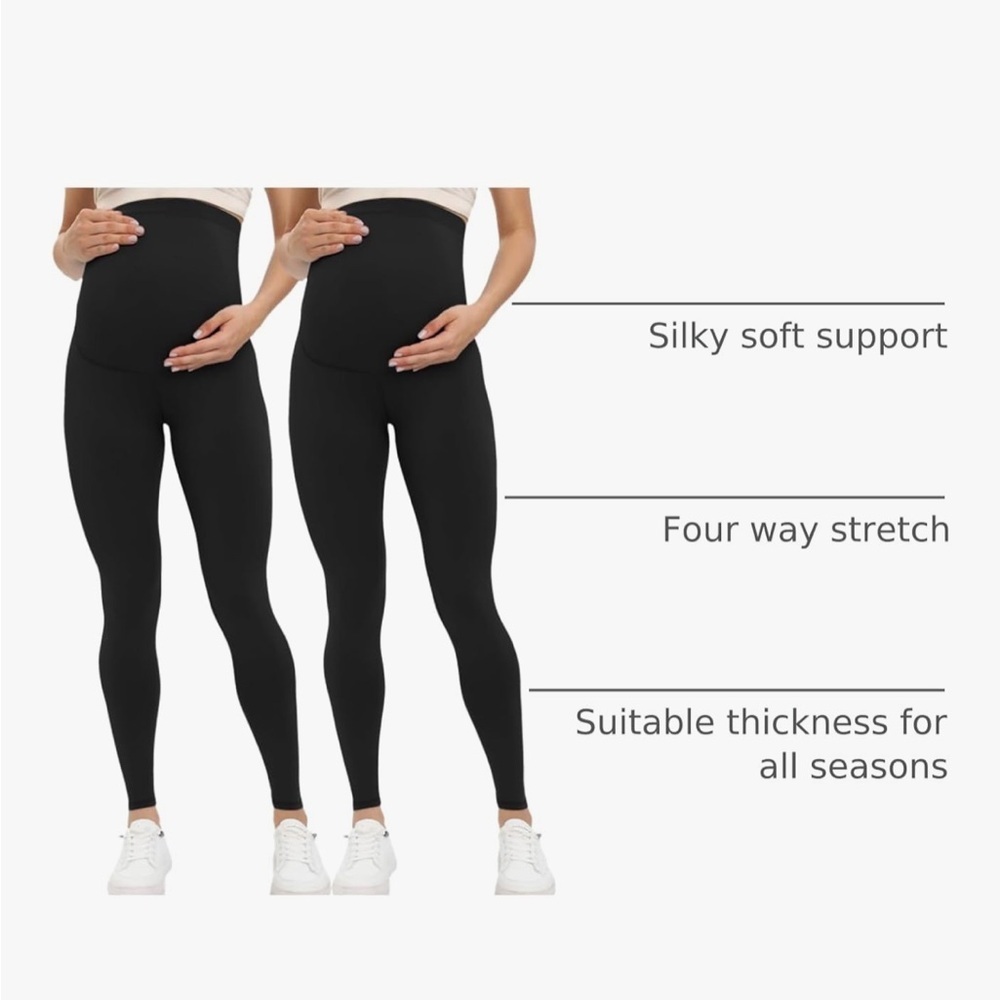 Maternity Over the Belly Leggings-2Pk - Picture 4 of 6